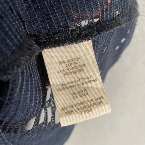 Free People Navy Lace Mini Dress Small Boho Sheer Bell Sleeve Festival Outfit - Picture 4 of 12